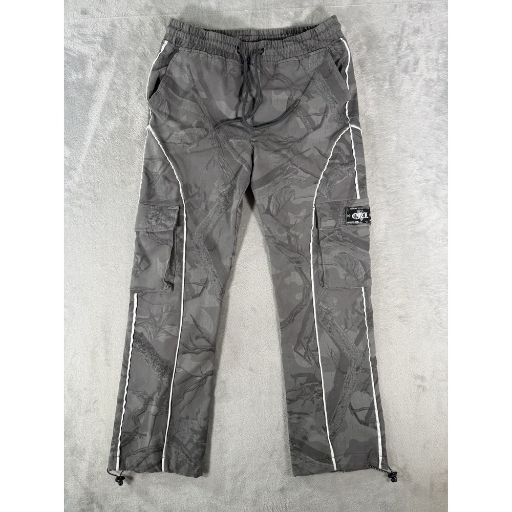 RGSTR Pants Men's Medium Grey Tree Camo Cargo Streetwear Utility Sweatpants